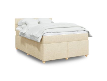 Multidom Posteľný rám boxspring s matracom krémový 140x200 cm látka