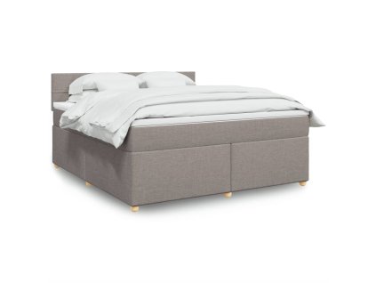 Multidom Posteľný rám boxspring s matracom sivohned 180x200 cm látka