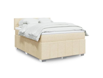 Multidom Posteľný rám boxspring s matracom krémový 140x200 cm látka