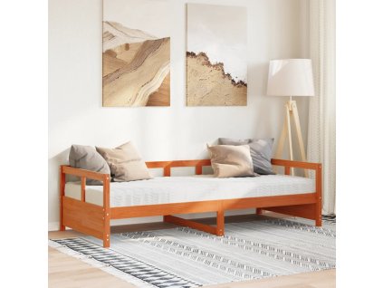 Multidom Denná posteľ s matracom voskovohnedá 80x200 cm borovicový masív