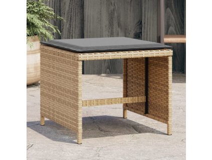 Multidom Záhradné taburetky vankúše 4ks mix béžovej 41x41x36cm polyratan