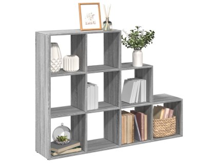 Multidom Knižnica 3-posch. sivá sonoma 137,5x29x103,5 cm kompozit. drevo