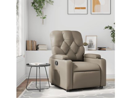 Multidom Sklápacie kreslo, kapučínové, umelá koža