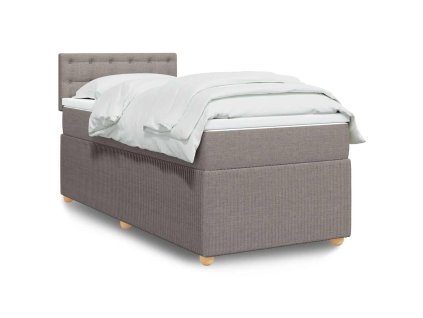 Multidom Posteľný rám boxsping s matracom sivohnedý 80x200 cm látka