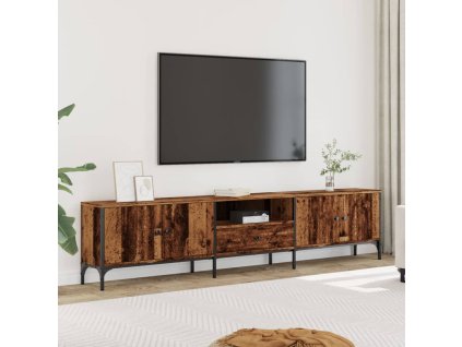 Multidom TV skrinka so zásuvkou staré drevo 200x25x44cm kompozitné drevo
