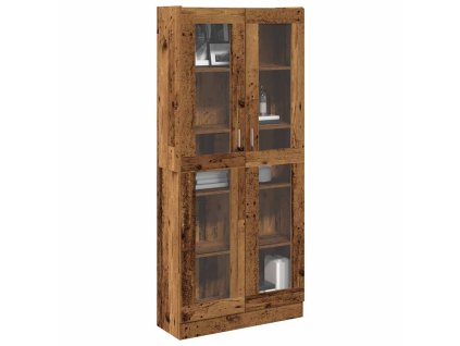 Multidom Vysoká skrinka staré drevo 82,5x30,5x185 cm kompozitné drevo
