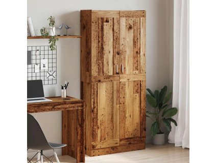 Multidom Vysoká skrinka staré drevo 82,5x30,5x185 cm kompozitné drevo