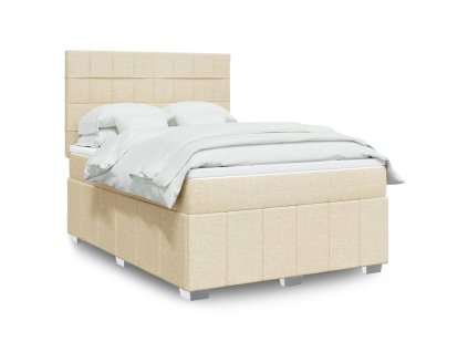 Multidom Posteľný rám boxspring s matracom krémový 160x200 cm látka