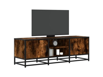 Multidom TV skrinka dymový dub 120x35x41 cm kompozitné drevo a kov