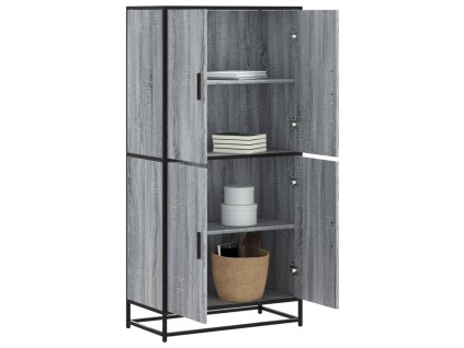 Multidom Vysoká skrinka sivý dub sonoma 68x35x139 cm kompozitné drevo