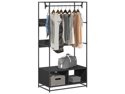 Multidom Šatník čierny 90x50x180 cm kompozitné drevo