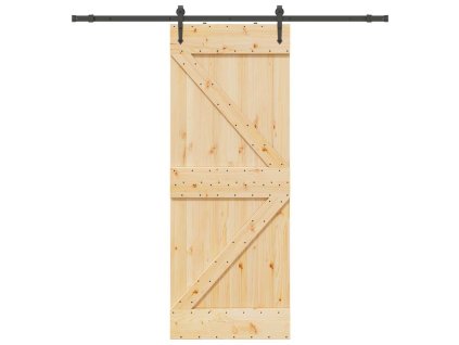 Multidom Posuvné dvere so sadou kovania 80x210 cm borovicový masív