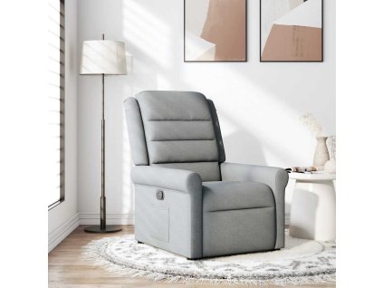 Multidom Sklápacie kreslo bledosivé látkové