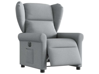 Multidom Elektrické sklápacie kreslo bledosivé látka