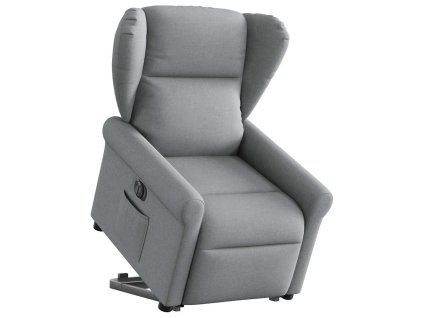 Multidom Elektrické zdvíhacie sklápacie kreslo bledosivé látka