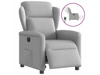Multidom Elektrické sklápacie kreslo oblakšedá látka