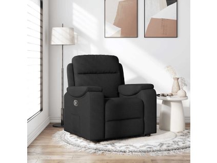 Multidom Sklápacie kreslo čierne látkové