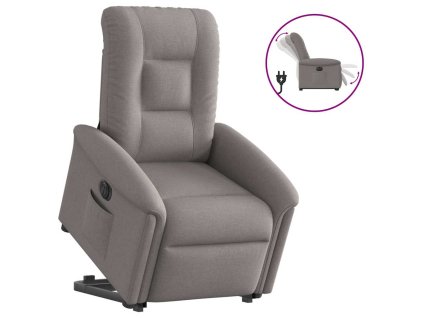 Multidom Elektrické zdvíhacie sklápacie kreslo sivohnedé látka