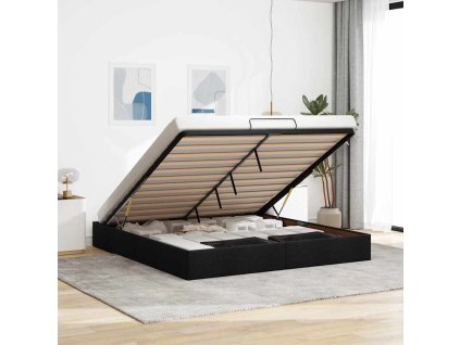 Multidom Osmanský rám postele bez matraca Čierna 160x200 cm Látka