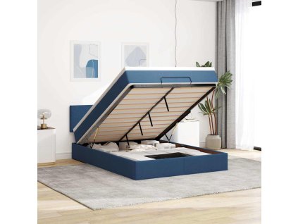 Multidom Osmanská posteľ s matracom Modrá 140x200cm Látka