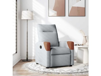 Multidom Sklápacie kreslo bledosivé látkové