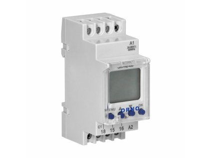 Digitálny časovač na DIN lištu, 100 programov, 1 kanál, max.16A/230V, 2 modulový