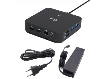 i-tec USB-C DP Dual HDMI Docking Station, Power Delivery 100W + i-tec Universal Charger 100W