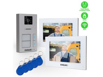 EVOLVEO DoorPhone AP2-2 drôtový videotelefón pre dva byty s aplikáciou, biely