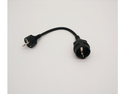 Prodlužovací přechodka EU PLUG, typ F na typ E, 3 piny, zeměná