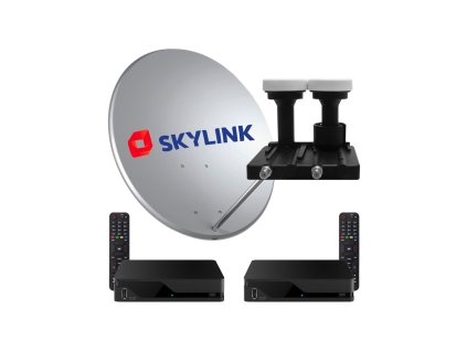 SET pro montáž SKYLINK - 2x Kaon MZ-52, parabola 80, LNB monoblok TWIN