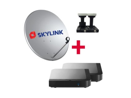 SET pro montáž SKYLINK - 2 x Kaon MZ-102, parabola 80, LNB monoblok TWIN