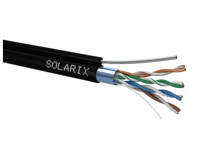 Instalační kabel Solarix CAT5E FTP PE F<sub>ca</sub> samonosný 305m/cívka SXKD-5E-FTP-PE-SAM