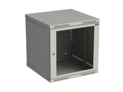 Rozvaděč nástěnný SENSA 12U 600mm, dveře sklo, RAL 7035, SENSA-12U-66-11-G