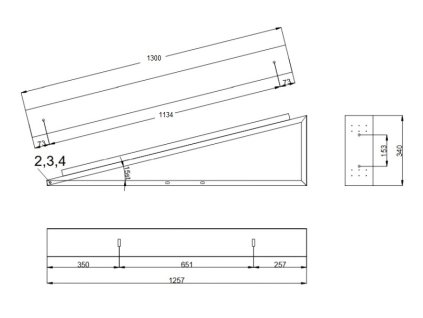 FVE SAP15H konštrukcia na rovnú strechu 15st. pre FV panely , horizontálne