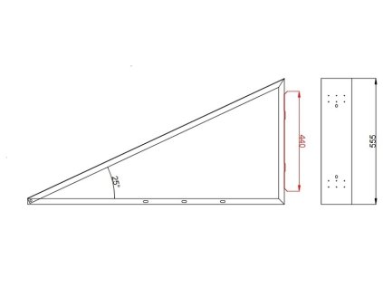 FVE SAP25H konštrukcia na rovnú strechu 25st. pre FV panel š.113mm , horizontálne