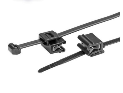 FVE Sťahovacie pásky s klipom S-29052024 4.6 mm, 200 mm, čierna, 100 ks