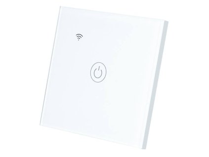 Dotykový vypínač jednonásobný č.1 + WIFI sklenený biely LTC