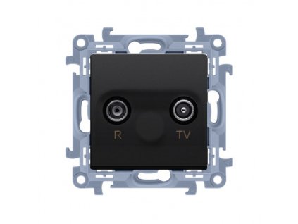 Zásuvka RTV Simon 10 priechodná 10dB modul čierna matná