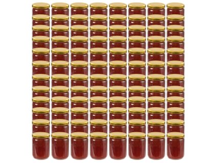 Multidom Zaváracie poháre so zlatými viečkami 96 ks 230 ml sklo