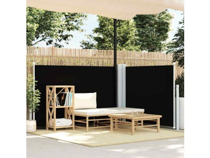 Multidom Zaťahovacia bočná markíza, čierna 120x600 cm