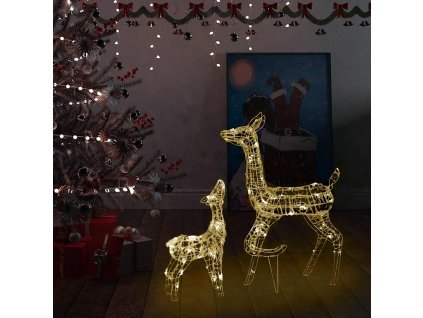 Multidom Akrylová sobia rodinka vianočná dekorácia 160 LED teplá biela