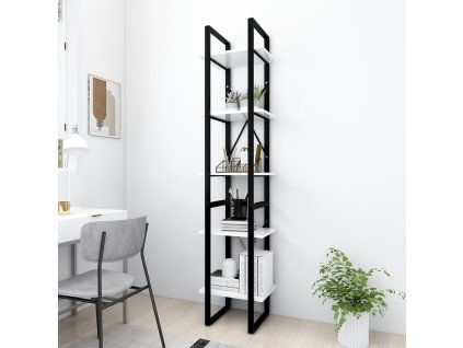 Multidom Knižnica s 5 policami, biela 40x30x175 cm, kompozitné drevo