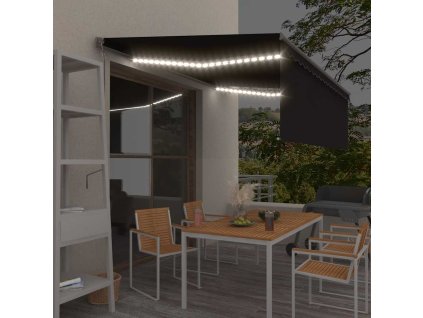 Multidom Automatická markíza tienidlo&LED&senzor vetra antracitová