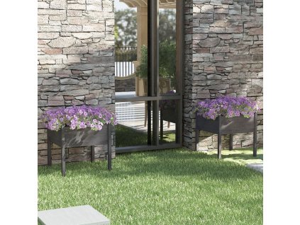 Multidom Záhradné kvetináče 2 ks sivé 70x70x70 cm borovicový masív