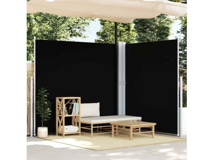 Multidom Zaťahovacia bočná markíza čierna 200x600 cm