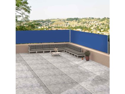 Multidom Zaťahovacia bočná markíza modrá 117x1200 cm