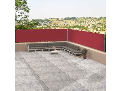 Multidom Zaťahovacia bočná markíza červená 117x1200 cm