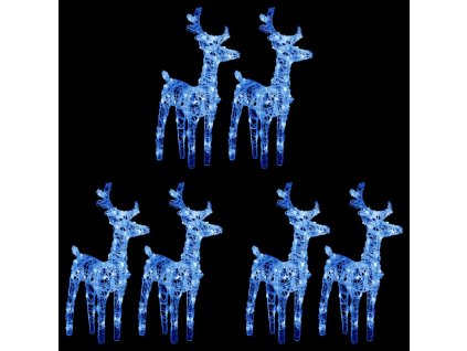 Multidom Vianočné soby 6 ks modré 240 LED akrylové