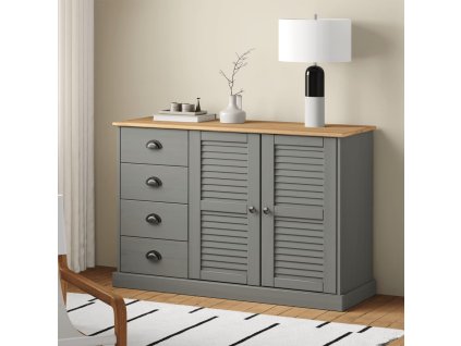 Multidom Komoda so zásuvkami VIGO 113x40x75 cm sivá borovicový masív