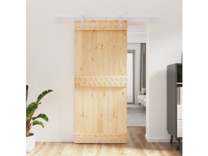 Multidom Posuvné dvere so sadou kovania 90x210 cm borovicový masív